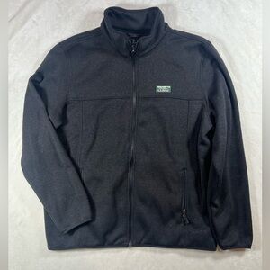 L.L. Bean Charcoal Full-Zip Jacket Front Patch Logo Versatile Everyday Coat J
